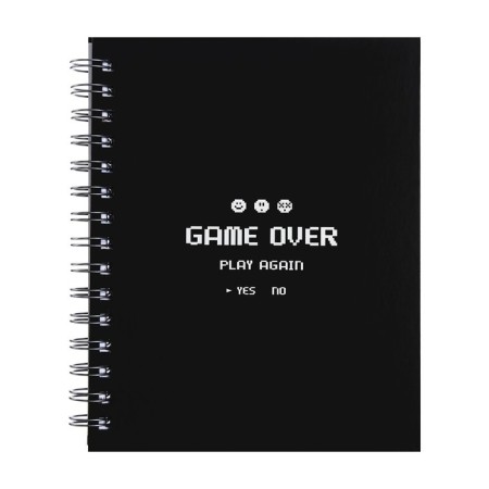 Notebook of 120 sheets in a cage on a crest Pixel, hard cover, matte lamination, selective varnish, mix-4