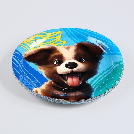 Disposable paper plate "puppy", 18 cm-2