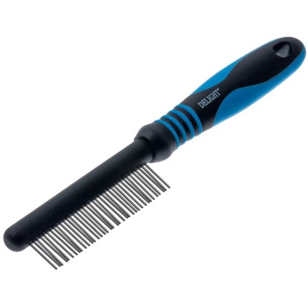 Delight comb, with rotating teeth, 37 teeth 18 mm, black and blue