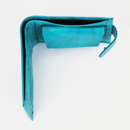 Women's wallet on the button, turquoise color-2