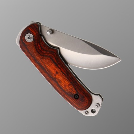 Folding stinger knife, 9 cm, blade - 3cr13, handle - tree-3