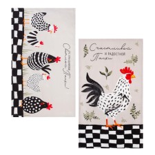 A set of kitchen towels of the Dolyana “Happy Light Easter”, 35x60cm-2 pcs, 100% cotton, waffle 160 g/