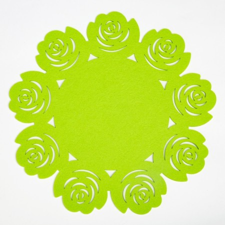SALFT Decorative DOLE "FLOWERS" Color Green, D 30 cm, 100% p/e, felt-1