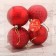 Set of balls plastic D-8 cm, 4 pcs "Disco and faces" red