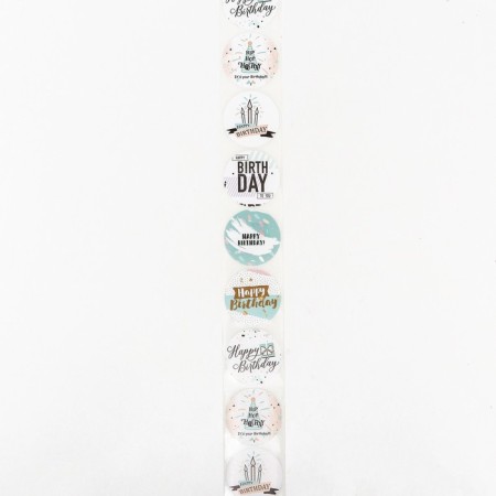 Stickers in the roll "Happy Birthday", 500 pcs, 3.8 x 3.8 cm-1