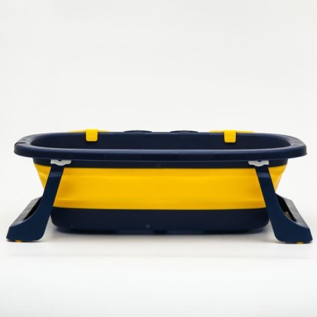 Bath -folding bath with drain, "crab", 67 cm., Blue/yellow color-2