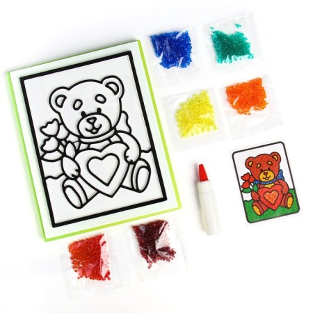 Picture with crystals "Bear with a heart"-2