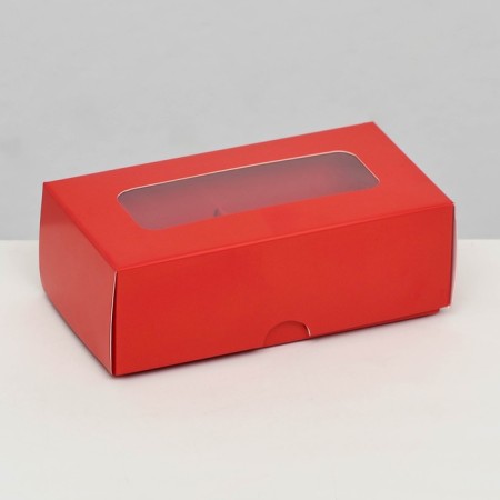 Folding box for 2 sweets, 10.5 x 5.5 x 3.5 cm, red