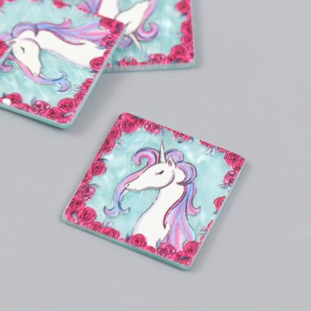 Acryl's work decor "Unicorn in roses" 0.2x3.5x3.5 cm