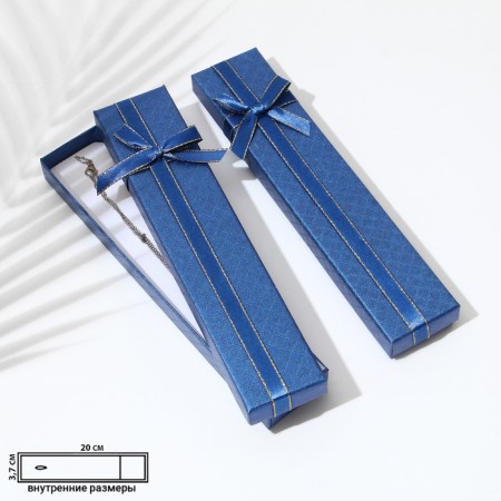 Gift box for a bracelet/chain/watch "Bow" glass print, 21 × 4, blue color blue