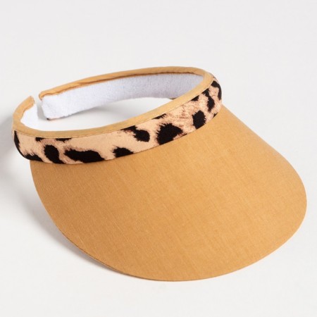 Feminine visor Minaku "Leopard" Brown color, rr 56-58