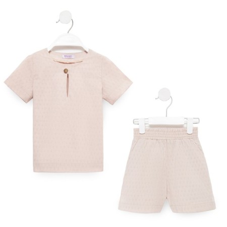 Set for a boy (shirt, shorts) minku: Cotton Collection Beige color, height 134-4