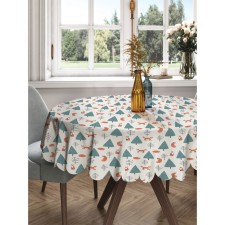 The tablecloth “Foxes in the forest”, round, Saten, d = 150 cm
