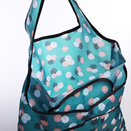 Household bag without fastening, turquoise color-3
