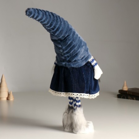 Interior doll "Grandma in a blue sundress and cap" 54 cm-2