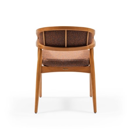 Warm Vibes lunch chair, beech frame, polyester fabric, Cinnamon color-2