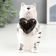 Souvenir Ceramics "Cat with heart" White-black with gold 15x8.2x7.8 cm 6436041