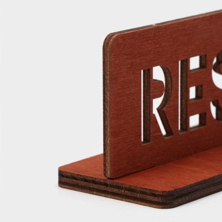 Desktop tablet "Reserved with a bull", plywood, 20 × 10 × 5 cm, dark color-4