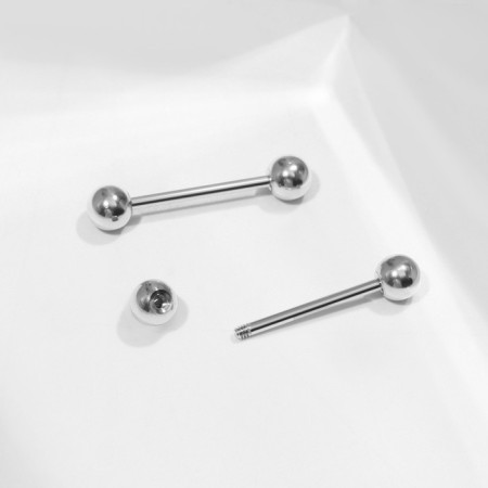 Piercing in the “bar”, l = 2, d = 0.4 cm, pair, color silver-1