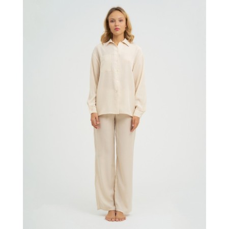 Female pajamas (shirt and trousers) KAFTAN beige, r.48-50-4