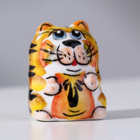 Souvenir "Satisfied Cat", 3 cm, color, gzhel.-11