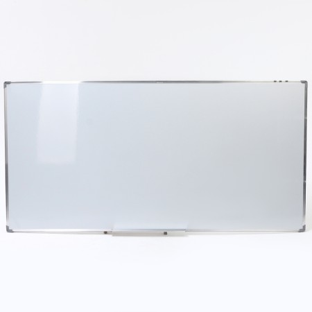 Magnetic board is one -sided, with a shelf for a marker, metal circulation