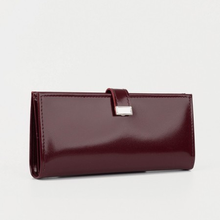 Women's wallet on the button, burgundy color