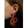 Acryl Love earrings, sparkles, coral color