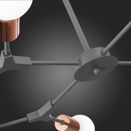 Ceiling EVOLUCE lamp. Sle106403-08. Palare. 8x60 watts, E27, 69.5x69.5x35.5 cm, gray color, pink gold-10