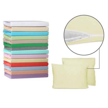 Pillowcases, size 70x70 cm, color is light yellow, 2 pcs