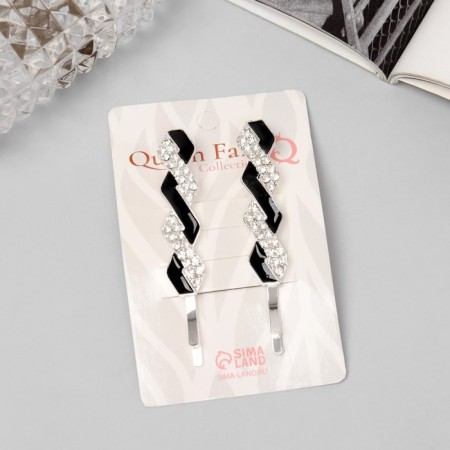 Invisibility for hair "Kalie" (set 2 pcs) grace, 6 cm, silver-2
