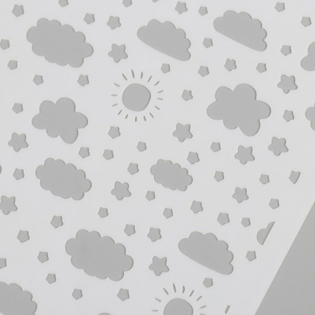 Stencil background plastic "Sun Clouds" 15x15 cm-2