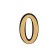 Door number "0", plastic, chromium color