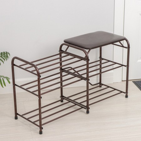 Shoes for shoes with a “double” seat, 3 shelves, copper antique color-2