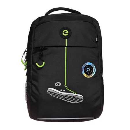 School backpack, 39 x 26 x 19 cm, Grizzly, ergonomic back, laptop department, black-2