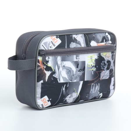 Lightning cosmetic bag, gray color