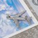 Brooch "Airplane", silver color