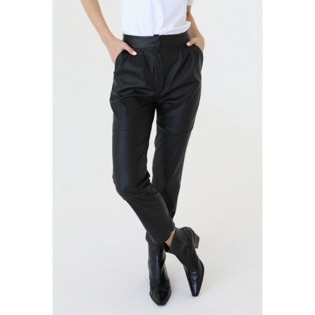 Artificial leather pants with high planting, size 46-5