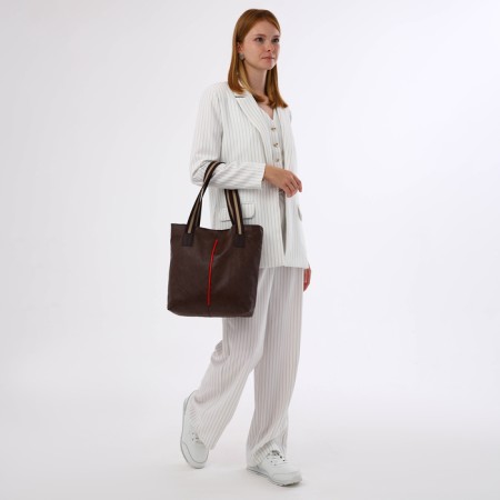 Shopper bag on magnet, brown color-8