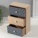 Casket Wood 3 Boxes "Geometry" Beige with black 10x17.2x26 cm
