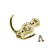 Furniture tundra hook TKD023, two -rod, gold, 4 pcs TMP