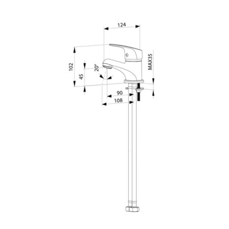 MILARDO SIMP SIMSB00M01 shell mixer, single -leaf, cast -pouring, chrome-2