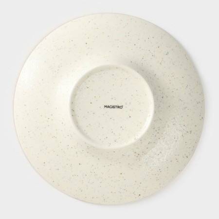 Porcelain plate for the paste Magistro Poursephona, 140 ml, D = 21 cm, beige color-3