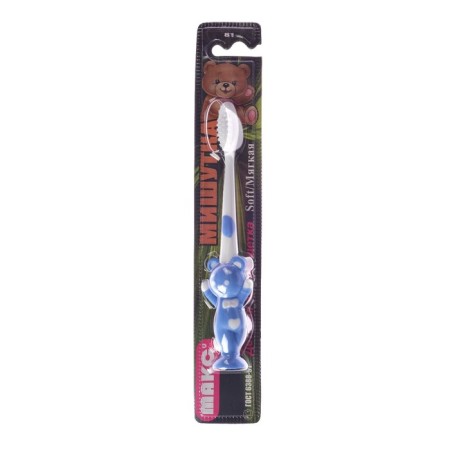 Toothbrush mod children's tinsel art 81 two -component handle, soft stubble, with suction-2