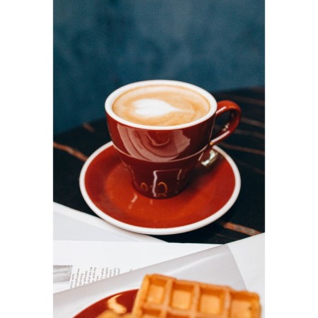 Coffee steam porcelain Magistro Coffee Time, 2 items: a cup 80 ml, a saucer d = 12.5 cm, brown color-10