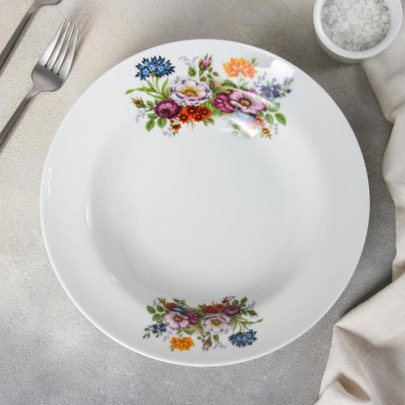 Porcelain Porcelain deep “Bouquet of flowers”, 500 ml, D = 24 cm-1