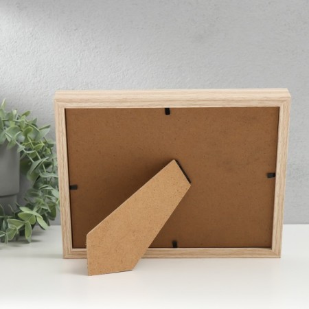 Photo frame wood, glass 15x20 cm "Eco Light" beige-white 3x17x22 cm-3