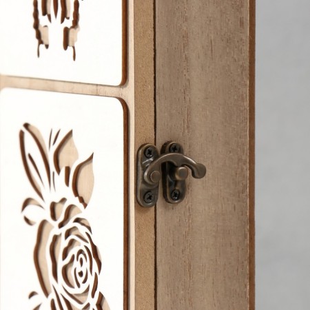 Keywood tree 6 hooks "rose and butterfly" 6.2x19.5x25.2 cm-3