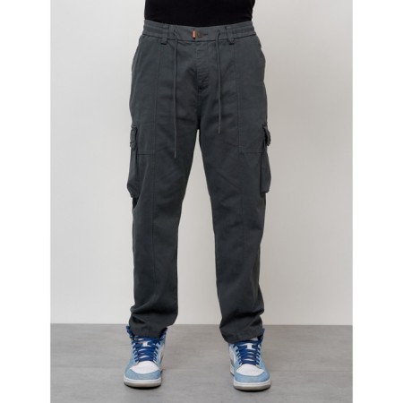 Cargo jeans men, size 44, dark gray color-7
