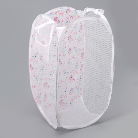 Basket for storing toys "Magic", 57 x 34 x 34 cm, white, pink-6